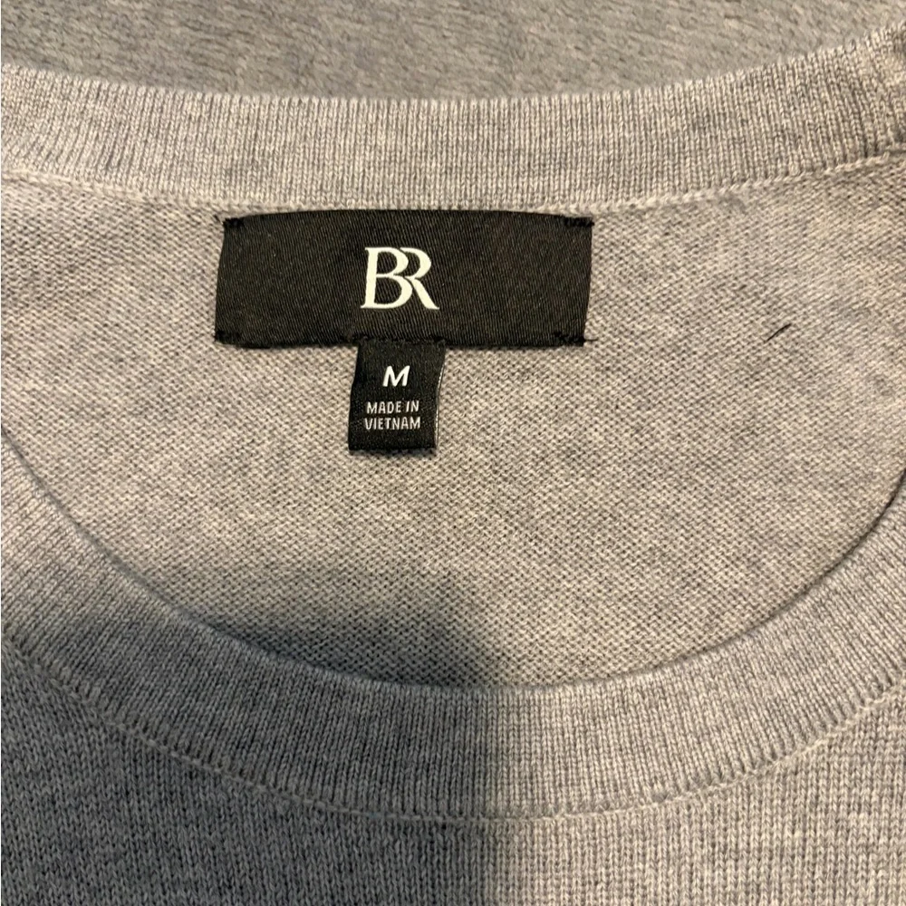 Banana Republic Men's Fine Marino Wool Light Gray Crewneck Sweater